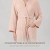 imageComfy Cubs 100 Cotton Muslin Bathrobe  4Layer Absorbent Robe with Pockets ampamp Belt for Bath Spa or LoungingBlush