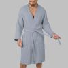 imageComfy Cubs 100 Cotton Muslin Bathrobe  4Layer Absorbent Robe with Pockets ampamp Belt for Bath Spa or LoungingPacific Blue
