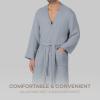 imageComfy Cubs 100 Cotton Muslin Bathrobe  4Layer Absorbent Robe with Pockets ampamp Belt for Bath Spa or LoungingPacific Blue