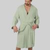 imageComfy Cubs 100 Cotton Muslin Bathrobe  4Layer Absorbent Robe with Pockets ampamp Belt for Bath Spa or LoungingSage