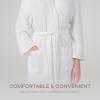 imageComfy Cubs 100 Cotton Muslin Bathrobe  4Layer Absorbent Robe with Pockets ampamp Belt for Bath Spa or LoungingWhite