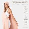 imageComfy Cubs Adult Hooded Towel and Wearable Blanket  Large 58 x 58 Soft Absorbent and Stylish DualFunction Muslin Towel Hoodie for Bath Relaxation and Everyday Use  WhiteBlush