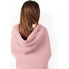 imageComfy Cubs Adult Hooded Towel and Wearable Blanket  Large 58 x 58 Soft Absorbent and Stylish DualFunction Muslin Towel Hoodie for Bath Relaxation and Everyday Use  WhiteMauve