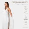 imageComfy Cubs Adult Hooded Towel and Wearable Blanket  Large 58 x 58 Soft Absorbent and Stylish DualFunction Muslin Towel Hoodie for Bath Relaxation and Everyday Use  WhiteWhite