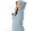 imageComfy Cubs Adult Hooded Towel and Wearable Blanket  Large 58 x 58 Soft Absorbent and Stylish DualFunction Muslin Towel Hoodie for Bath Relaxation and Everyday Use  WhitePacific Blue