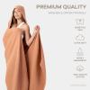 imageComfy Cubs Adult Hooded Towel and Wearable Blanket  Large 58 x 58 Soft Absorbent and Stylish DualFunction Muslin Towel Hoodie for Bath Relaxation and Everyday Use  WhiteCaramel