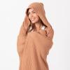 imageComfy Cubs Adult Hooded Towel and Wearable Blanket  Large 58 x 58 Soft Absorbent and Stylish DualFunction Muslin Towel Hoodie for Bath Relaxation and Everyday Use  WhiteCaramel