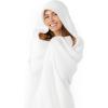 imageComfy Cubs Adult Hooded Towel and Wearable Blanket  Large 58 x 58 Soft Absorbent and Stylish DualFunction Muslin Towel Hoodie for Bath Relaxation and Everyday Use  WhiteWhite