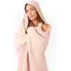imageComfy Cubs Adult Hooded Towel and Wearable Blanket  Large 58 x 58 Soft Absorbent and Stylish DualFunction Muslin Towel Hoodie for Bath Relaxation and Everyday Use  WhiteBlush