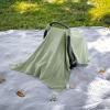 imageComfy Cubs Baby Car Seat Cover  Soft Breathable Bamboo Rayon and Muslin Cotton Blend  Lightweight Canopy for Sun Bug and Comfort Protection  Large Size Infant Seat Cover in Sage DesignSage