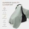 imageComfy Cubs Baby Car Seat Cover  Soft Breathable Bamboo Rayon and Muslin Cotton Blend  Lightweight Canopy for Sun Bug and Comfort Protection  Large Size Infant Seat Cover in Cedar DesignFern