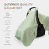 imageComfy Cubs Baby Car Seat Cover  Soft Breathable Bamboo Rayon and Muslin Cotton Blend  Lightweight Canopy for Sun Bug and Comfort Protection  Large Size Infant Seat Cover in Cedar DesignSage