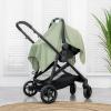 imageComfy Cubs Baby Car Seat Cover  Soft Breathable Bamboo Rayon and Muslin Cotton Blend  Lightweight Canopy for Sun Bug and Comfort Protection  Large Size Infant Seat Cover in Sage DesignSage