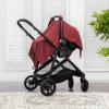 imageComfy Cubs Baby Car Seat Cover  Soft Breathable Bamboo Rayon and Muslin Cotton Blend  Lightweight Canopy for Sun Bug and Comfort Protection  Large Size Infant Seat Cover in Cedar DesignWine