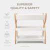 imageComfy Cubs Baby Changing Table  Sturdy Wood Construction Timeless Look Baby Change Table with Two Open Shelves for Infant Daycare Essentials Storage  Natural Wood with White LegsWhite With Natural Wood Legs
