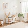 imageComfy Cubs Baby Changing Table  Sturdy Wood Construction Timeless Look Baby Change Table with Two Open Shelves for Infant Daycare Essentials Storage  Natural Wood with White LegsWhite With Natural Wood Legs