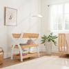 imageComfy Cubs Baby Changing Table  Sturdy Wood Construction Timeless Look Baby Change Table with Two Open Shelves for Infant Daycare Essentials Storage  Natural Wood with White LegsNatural Wood With White Legs