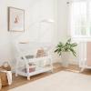 imageComfy Cubs Baby Changing Table  Sturdy Wood Construction Timeless Look Baby Change Table with Two Open Shelves for Infant Daycare Essentials Storage  Natural Wood with White LegsWhite