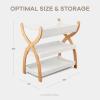 imageComfy Cubs Baby Changing Table  Sturdy Wood Construction Timeless Look Baby Change Table with Two Open Shelves for Infant Daycare Essentials Storage  Natural Wood with White LegsWhite With Natural Wood Legs