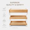 imageComfy Cubs Baby Changing Table  Sturdy Wood Construction Timeless Look Baby Change Table with Two Open Shelves for Infant Daycare Essentials Storage  Natural Wood with White LegsNatural Wood With White Legs
