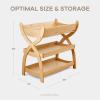 imageComfy Cubs Baby Changing Table  Sturdy Wood Construction Timeless Look Baby Change Table with Two Open Shelves for Infant Daycare Essentials Storage  Natural Wood with White LegsNatural Wood