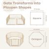 imageComfy Cubs Baby Gate Playpen  57 x 57 x 25 in Extends Up to 228  Pine Wood Foldable Playpen with ChildProof Lock  Easy Assembly Baby Fence Play Area for Babies ampamp Toddlers  BlushLight Wood
