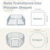 imageComfy Cubs Baby Gate Playpen  57 x 57 x 25 in Extends Up to 228  Pine Wood Foldable Playpen with ChildProof Lock  Easy Assembly Baby Fence Play Area for Babies ampamp Toddlers  BlushPacific Blue