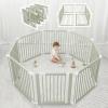 imageComfy Cubs Baby Gate Playpen  57 x 57 x 25 in Extends Up to 228  Pine Wood Foldable Playpen with ChildProof Lock  Easy Assembly Baby Fence Play Area for Babies ampamp Toddlers  BlushSage