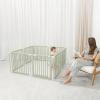 imageComfy Cubs Baby Gate Playpen  57 x 57 x 25 in Extends Up to 228  Pine Wood Foldable Playpen with ChildProof Lock  Easy Assembly Baby Fence Play Area for Babies ampamp Toddlers  BlushSage