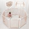 imageComfy Cubs Baby Gate Playpen  57 x 57 x 25 in Extends Up to 228  Pine Wood Foldable Playpen with ChildProof Lock  Easy Assembly Baby Fence Play Area for Babies ampamp Toddlers  BlushBlush