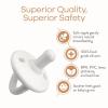 imageComfy Cubs Baby Pacifiers 4 Pack for 018 Months  Soft BreastLike Nipple Shape  CPSIA Compliant Silicone Pacifier for Newborns  Girl Pack Baby Essentials  Ideal Newborn Gift Set  BlueWhite