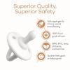 imageComfy Cubs Baby Pacifiers 4 Pack for 018 Months  Soft BreastLike Nipple Shape  CPSIA Compliant Silicone Pacifier for Newborns  Girl Pack Baby Essentials  Ideal Newborn Gift Set  BlueWhite