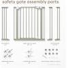 imageComfy Cubs Baby Safety Gate with 3 Extensions  Adjustable 42quot x 19quot x 30quot Q195 Steel Doorway Barrier  PowderCoated Finish for Stairs and Doorways  WalkThrough Design Pet Gate  BlackSage