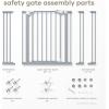 imageComfy Cubs Baby Safety Gate with 3 Extensions  Adjustable 42quot x 19quot x 30quot Q195 Steel Doorway Barrier  PowderCoated Finish for Stairs and Doorways  WalkThrough Design Pet Gate  BlackPacific Blue