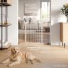 imageComfy Cubs Baby Safety Gate with 3 Extensions  Adjustable 42quot x 19quot x 30quot Q195 Steel Doorway Barrier  PowderCoated Finish for Stairs and Doorways  WalkThrough Design Pet Gate  BlackBlush