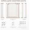 imageComfy Cubs Baby Safety Gate with 3 Extensions  Adjustable 42quot x 19quot x 30quot Q195 Steel Doorway Barrier  PowderCoated Finish for Stairs and Doorways  WalkThrough Design Pet Gate  BlackBlush