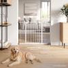 imageComfy Cubs Baby Safety Gate with 3 Extensions  Adjustable 42quot x 19quot x 30quot Q195 Steel Doorway Barrier  PowderCoated Finish for Stairs and Doorways  WalkThrough Design Pet Gate  BlackWhite