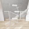 imageComfy Cubs Baby Safety Gate with 3 Extensions  Adjustable 42quot x 19quot x 30quot Q195 Steel Doorway Barrier  PowderCoated Finish for Stairs and Doorways  WalkThrough Design Pet Gate  BlackWhite