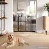 imageComfy Cubs Baby Safety Gate with 3 Extensions  Adjustable 42quot x 19quot x 30quot Q195 Steel Doorway Barrier  PowderCoated Finish for Stairs and Doorways  WalkThrough Design Pet Gate  BlackBlack
