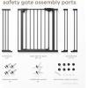 imageComfy Cubs Baby Safety Gate with 3 Extensions  Adjustable 42quot x 19quot x 30quot Q195 Steel Doorway Barrier  PowderCoated Finish for Stairs and Doorways  WalkThrough Design Pet Gate  BlackBlack