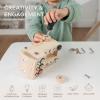 imageComfy Cubs Busy Board Toy Truck Set  Fun ampamp NoiseFree Pine Wood Activity Board for Toddlers with LED Light Switch  Designed in The US Focused ampamp Engaging Montessori Play for Kids 3 BlushNatural Wood