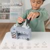 imageComfy Cubs Busy Board Toy Truck Set  Fun ampamp NoiseFree Pine Wood Activity Board for Toddlers with LED Light Switch  Designed in The US Focused ampamp Engaging Montessori Play for Kids 3 BlushPacific Blue