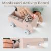 imageComfy Cubs Busy Board Toy Truck Set  Fun ampamp NoiseFree Pine Wood Activity Board for Toddlers with LED Light Switch  Designed in The US Focused ampamp Engaging Montessori Play for Kids 3 BlushBlush