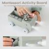 imageComfy Cubs Busy Board Toy Truck Set  Fun ampamp NoiseFree Pine Wood Activity Board for Toddlers with LED Light Switch  Designed in The US Focused ampamp Engaging Montessori Play for Kids 3 BlushSage