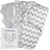 imageComfy Cubs Easy Swaddle Blanket 3 Pack  100 Cotton Newborn Wrap Small for 03 Months Infants with Adjustable Velcro Breathable and Durable Sleep Sack for Babies  Blush Mauve ampamp MulberryGrey