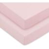 imageComfy Cubs Fitted Crib Sheet  100 Cotton Baby Crib Mattress Sheet for Boys and Girls  Fully Elasticized Hem for Snug Fit Over Standard Crib and Toddler Mattresses Pack of 2Pink