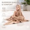 imageComfy Cubs Hooded Baby Towel 2Pack Large 32 x 32 Inch  6 Layer 100 Muslin Cotton for Babies Toddlers and Kids  Soft ampamp Absorbent Baby Bath Towels  Unisex Design for Bath Time  BlushCedar and Sand