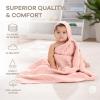 imageComfy Cubs Hooded Baby Towel 2Pack Large 32 x 32 Inch  6 Layer 100 Muslin Cotton for Babies Toddlers and Kids  Soft ampamp Absorbent Baby Bath Towels  Unisex Design for Bath Time  BlushLace