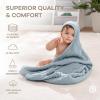 imageComfy Cubs Hooded Baby Towel 2Pack Large 32 x 32 Inch  6 Layer 100 Muslin Cotton for Babies Toddlers and Kids  Soft ampamp Absorbent Baby Bath Towels  Unisex Design for Bath Time  BlushPacific Blue and Fern