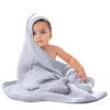imageComfy Cubs Hooded Baby Towel 2Pack Large 32 x 32 Inch  6 Layer 100 Muslin Cotton for Babies Toddlers and Kids  Soft ampamp Absorbent Baby Bath Towels  Unisex Design for Bath Time  BlushSlate